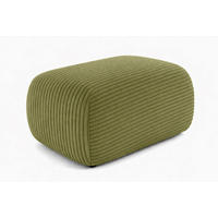 HOCKER Sitzpouf Für Wohnzimmer, Cordstoff Poso, Olive, BIS - Olivgrün, Holz (64/40/40cm) - Kaiser Möbel