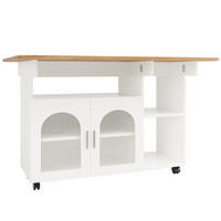 KÜCHENINSEL DE-41200 120/30-70/79,5 cm mit klappbarer Tischplatte Weiß - Weiß, Holzwerkstoff (120/79.5/30cm) - ComfortXL