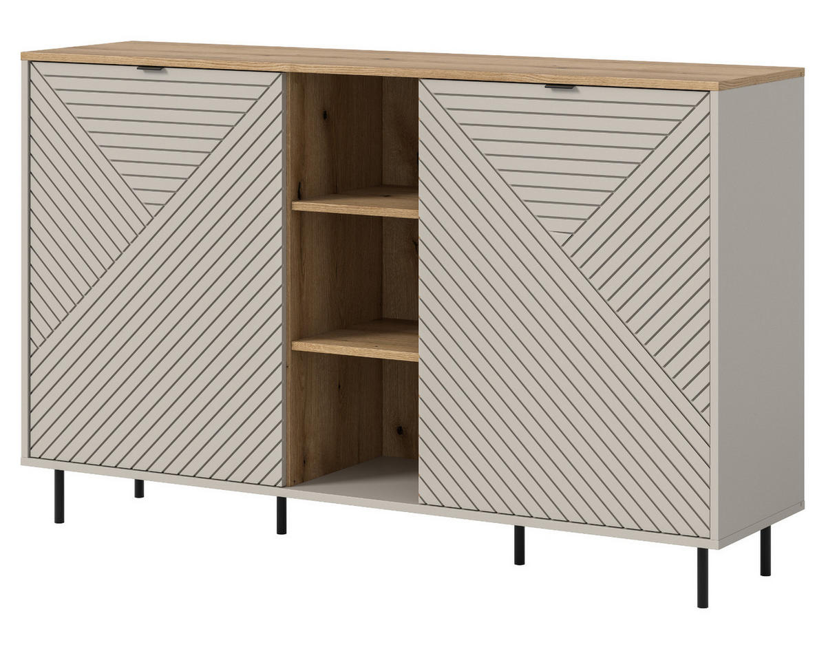 SIDEBOARD Kaschmir, Evoke Eiche 154 x 95 cm, Kommode in modernem Design - Kaschmir/Eichefarben, Holzwerkstoff/Metall (154/95/40cm) - Inn.Furn