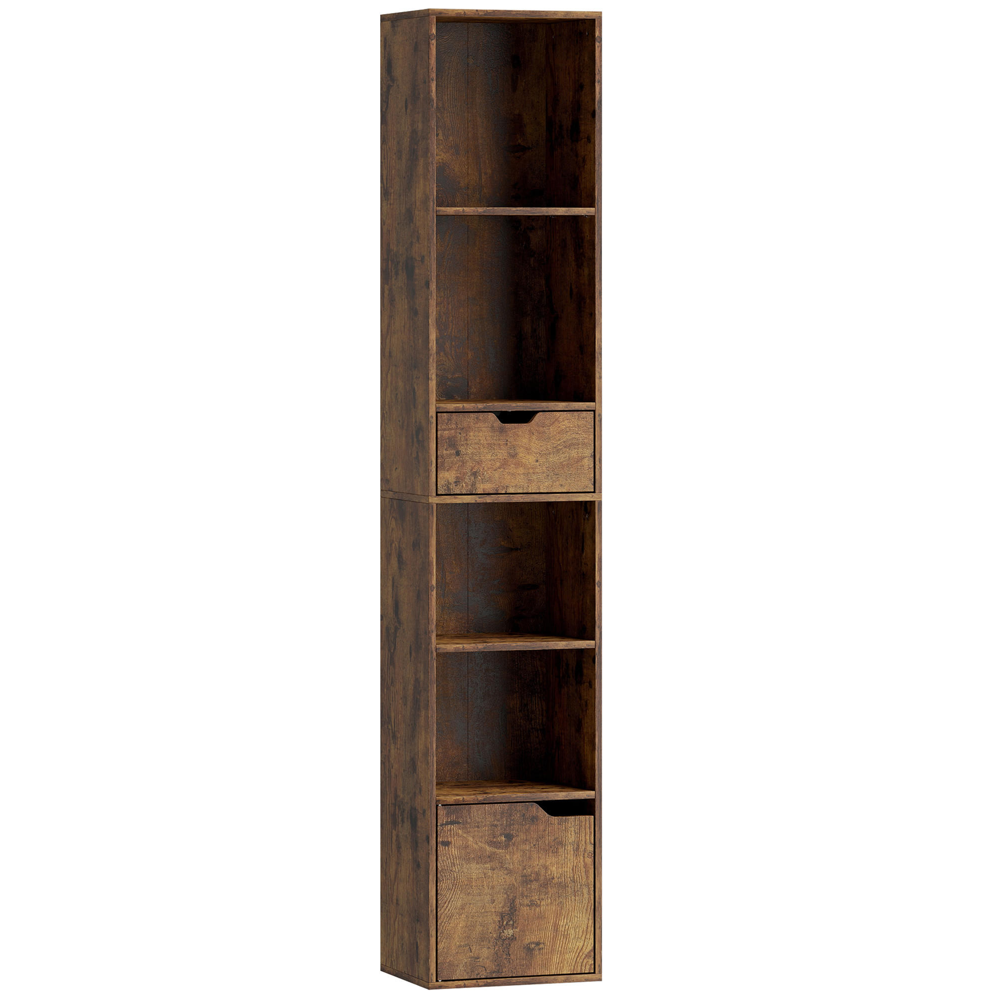 BÜCHERREGAL Spanplatte Braun - Braun, Holzwerkstoff (24/158/30cm) - HOMCOM