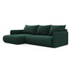 ECKSOFA mit Schlaffunktion Strukturstoff Stoff Grün - Dunkelgrün/Schwarz, Kunststoff/Textil (148/240cm) - Makamii