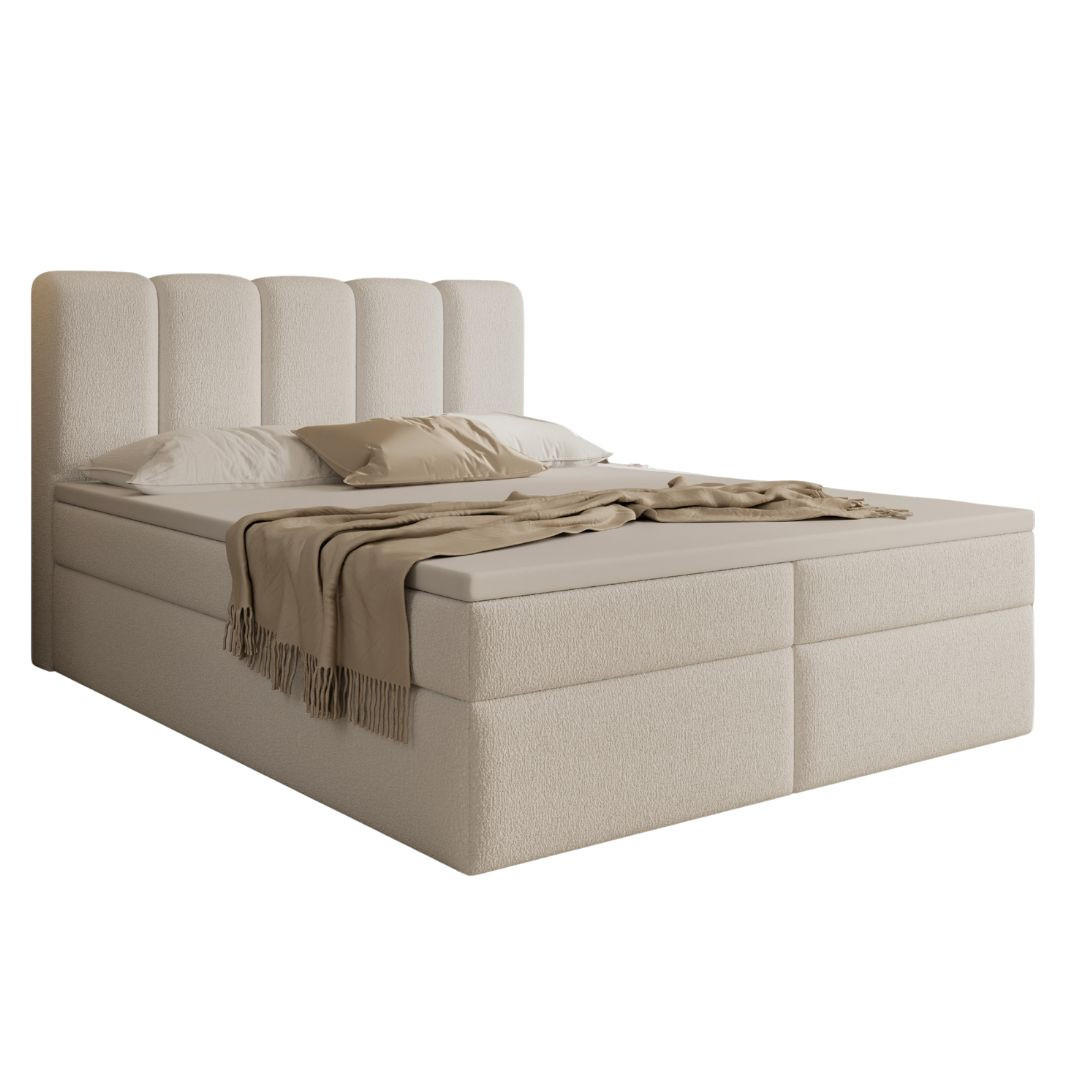 BOXBETT 160x200 Hellbeige BELLO - Creme, Holzwerkstoff (160/200cm) - Compleo24