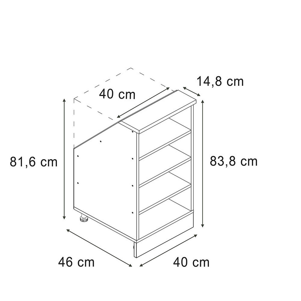 DACHSCHRÄGENSCHRANK Rion Anthrazit 40 x 81.6 cm mit 4 Fächern - Anthrazit, Holzwerkstoff (40/83.8/46cm) - Vicco