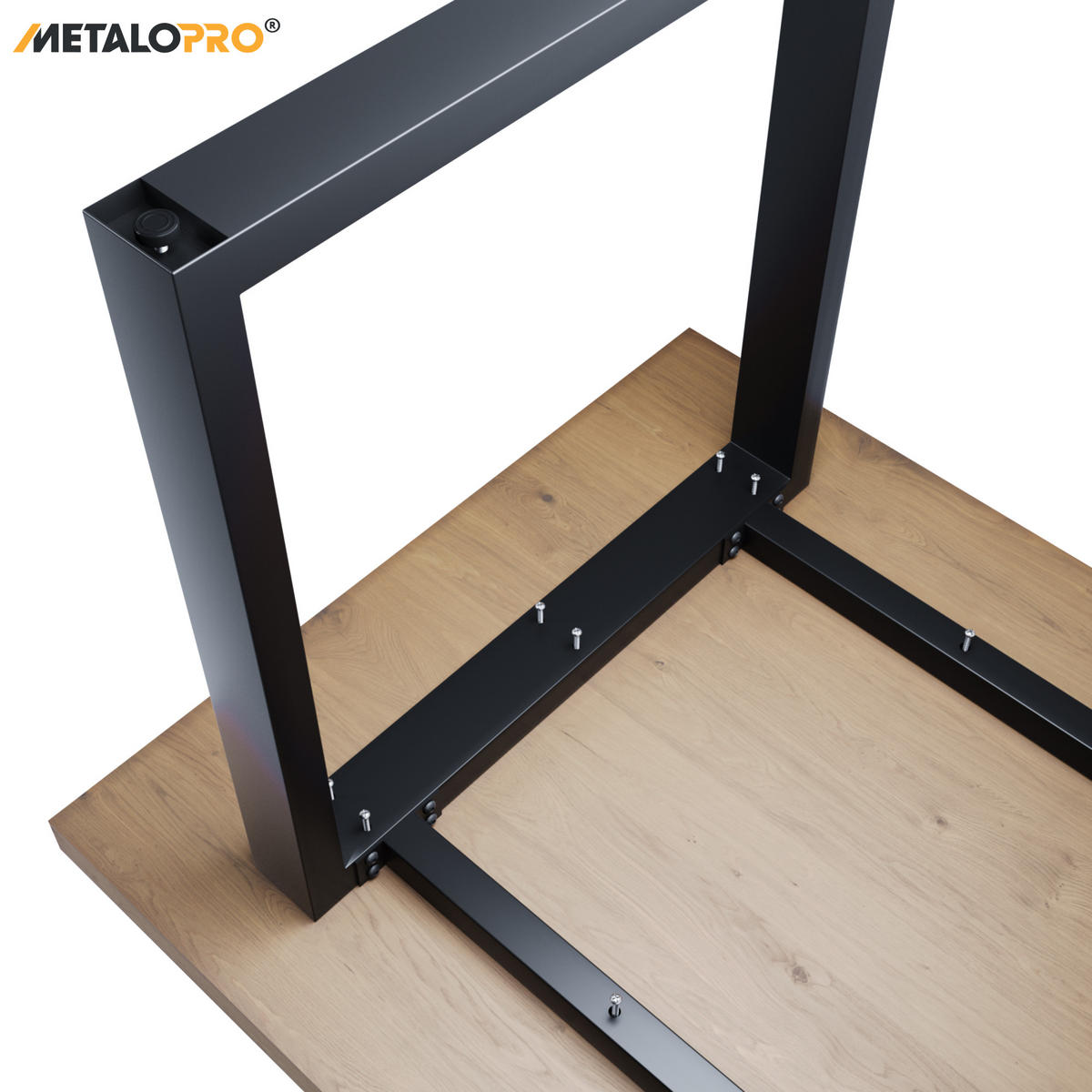 TISCHBEINE Porto Metall Schwarz 140/70/72 cm - Schwarz, Metall (70/72/140cm) - Metalo Pro