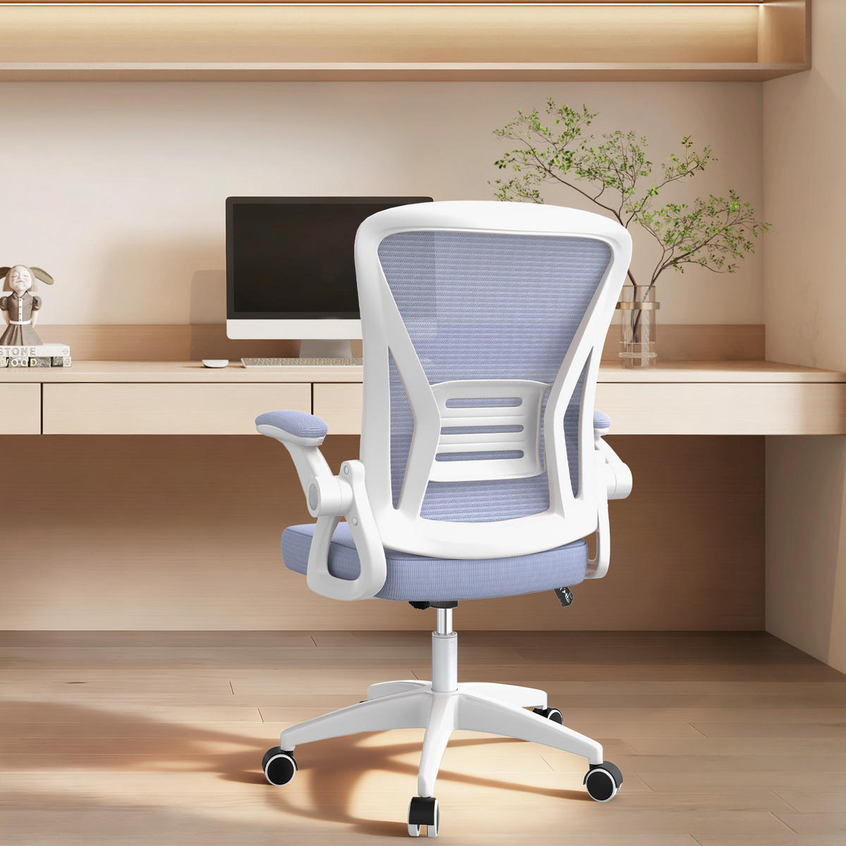 BÜROSTUHL Hellviolett ergonomisch mit S-förmiger Rückenlehne - Lila, Metall (23/52/62cm) - Rattrix