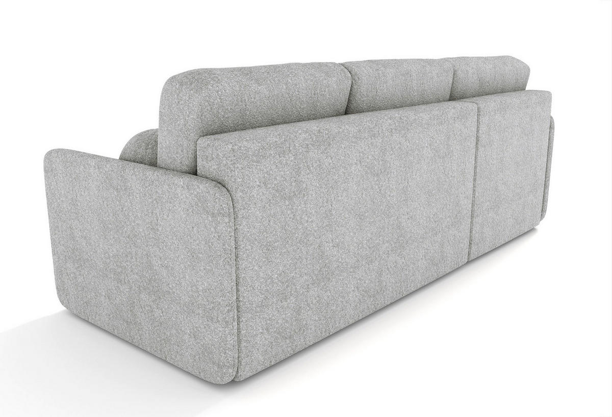 ECKSOFA Bloom Grau Bouclé - Grau, Textil (212/142cm) - Selsey