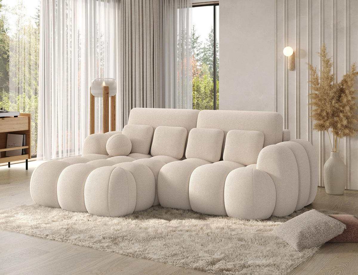 ECKSOFA COVELION L-Form – Schlaffunktion, Bettkasten, Wellenfederung, HR-Kaltschaum, inkl. Kissen, moderner Wohnkomfort - Beige, Kunststoff (260/167cm) - Wohnideebilder