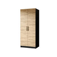 ŠATNÍ SKŘÍŇ GOLD Černá & Dub Craft - medově dubová/černá, kompozitní dřevo (78/205/52.5cm) - Kier Furniture