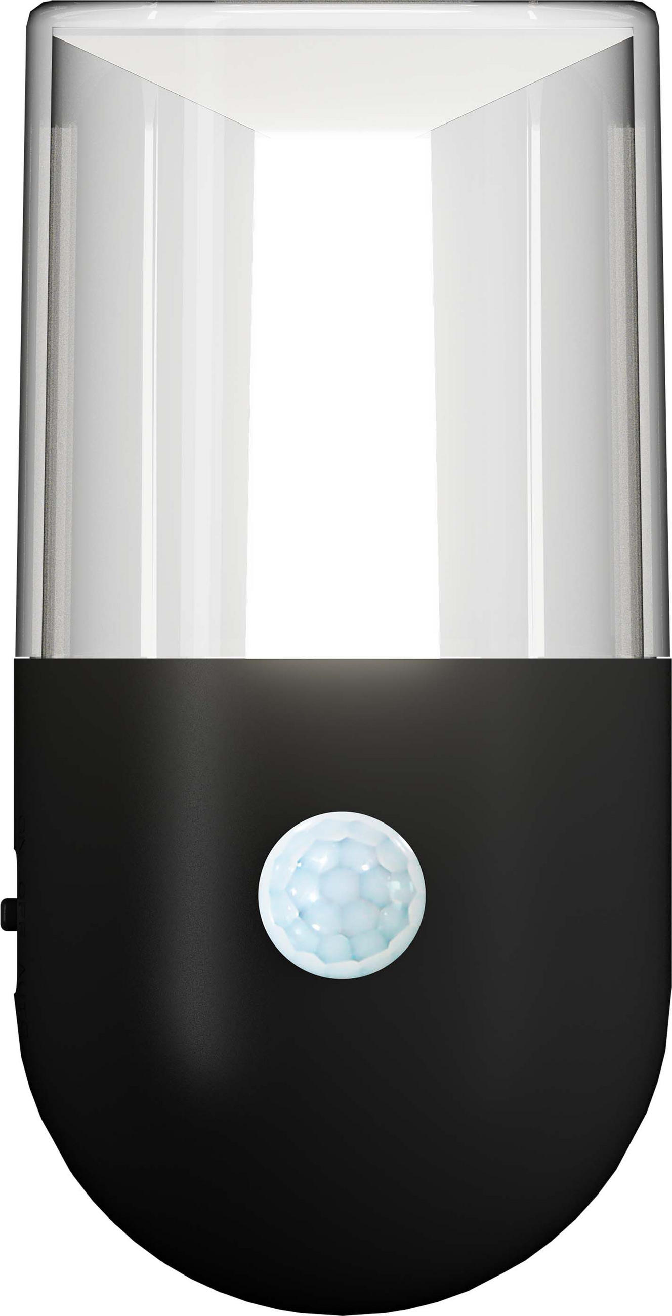 LED Nachtlicht mit Dämmerungssensor & Bewegungsmelder, Up&Down Licht für Steckdose Zylinder-Schwarz - Schwarz, Kunststoff (8.6/5/10cm) - Northpoint