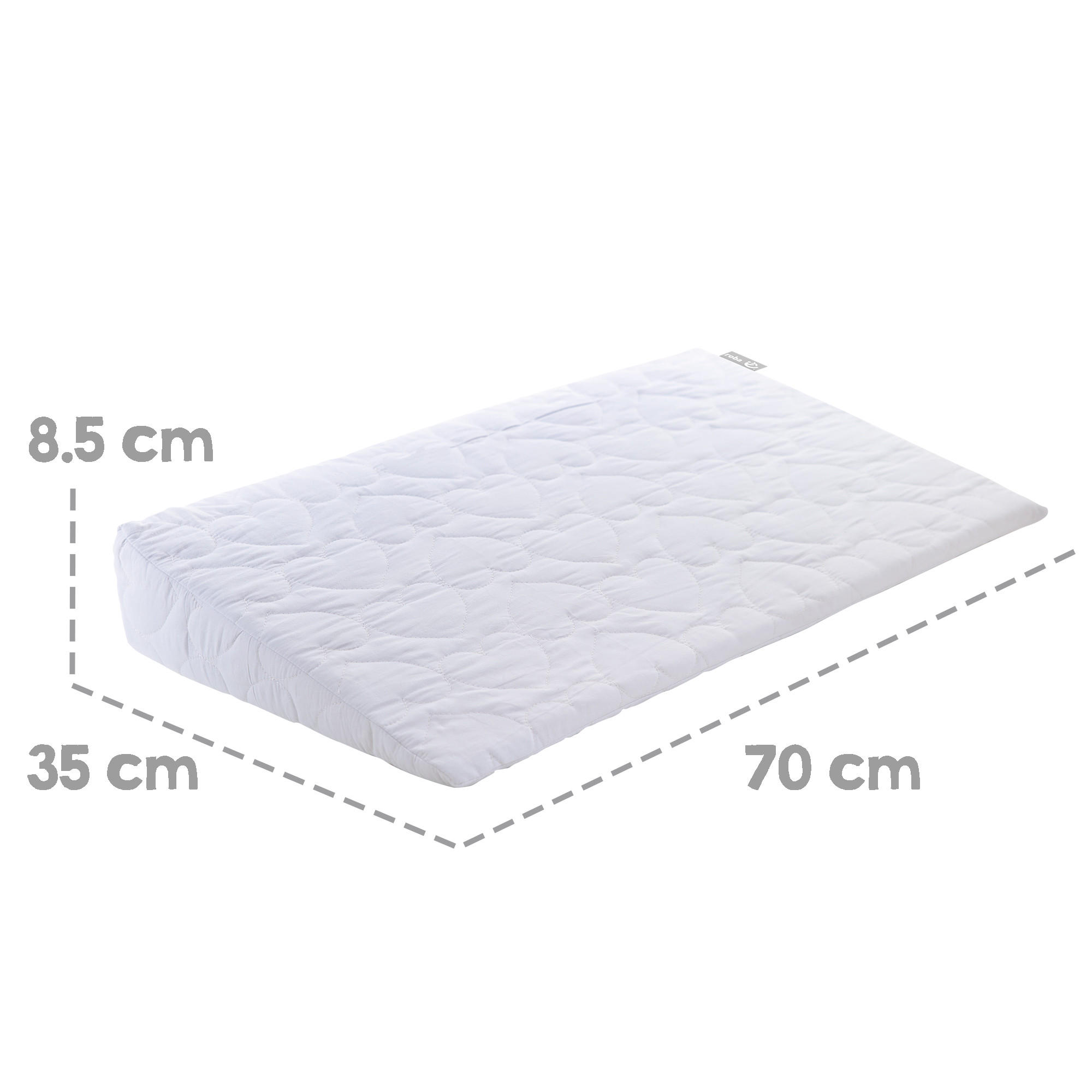 KEILKISSEN 70 x 35 cm - Höhe 8,5cm - Weiß, Textil (35/70cm) - Roba