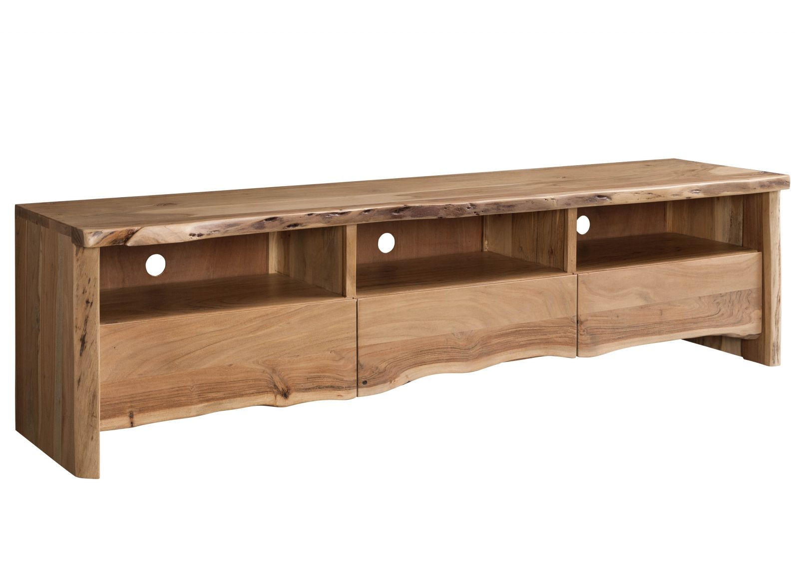 TV-BOARD Akazie 191x45x50 natur lackiert PURE ACACIA #109 - Naturfarben, Holz (191/50/45cm) - Massivmoebel24