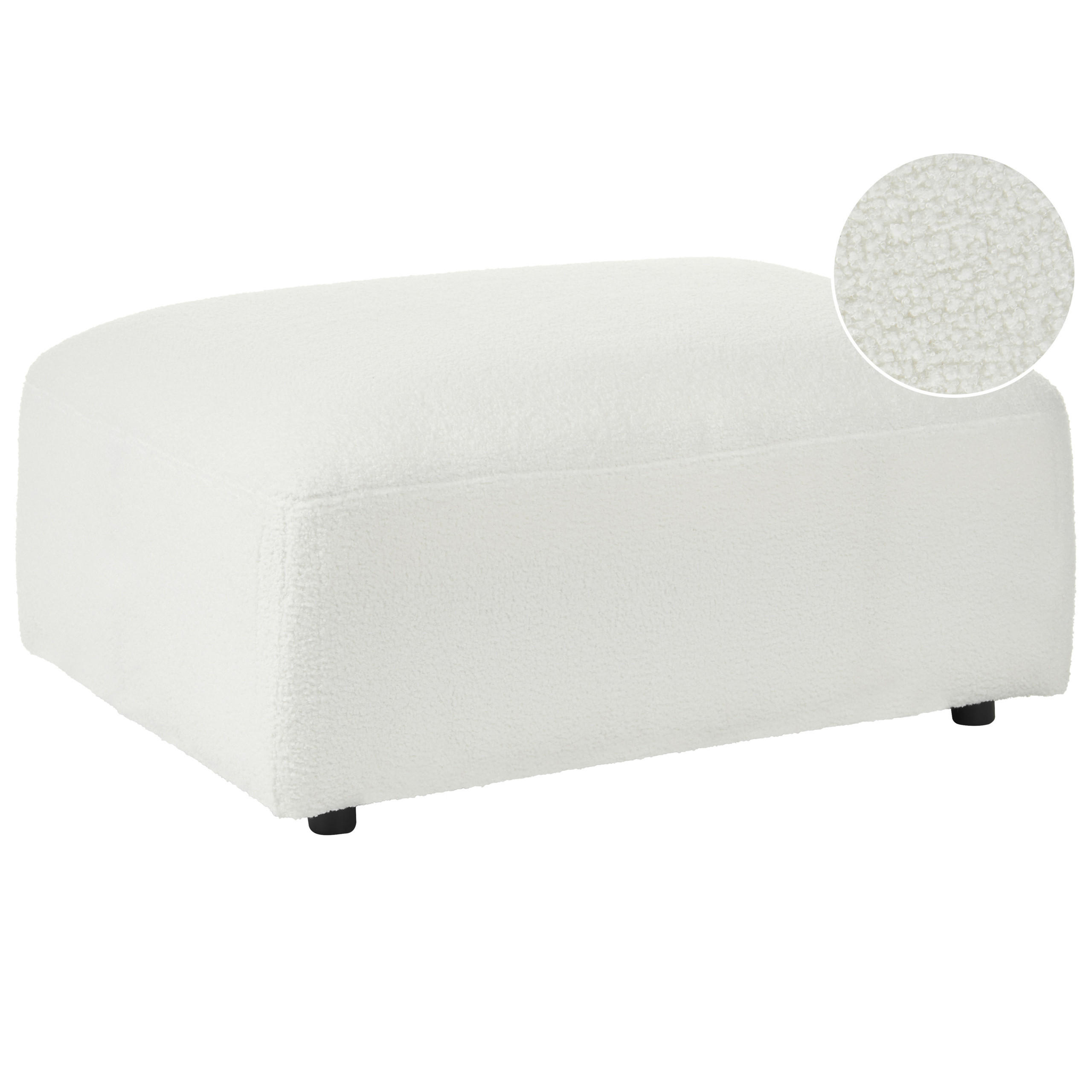 OTTOMANE Bouclé Weiß Hede - Weiß, Textil (91/41/61cm) - Beliani