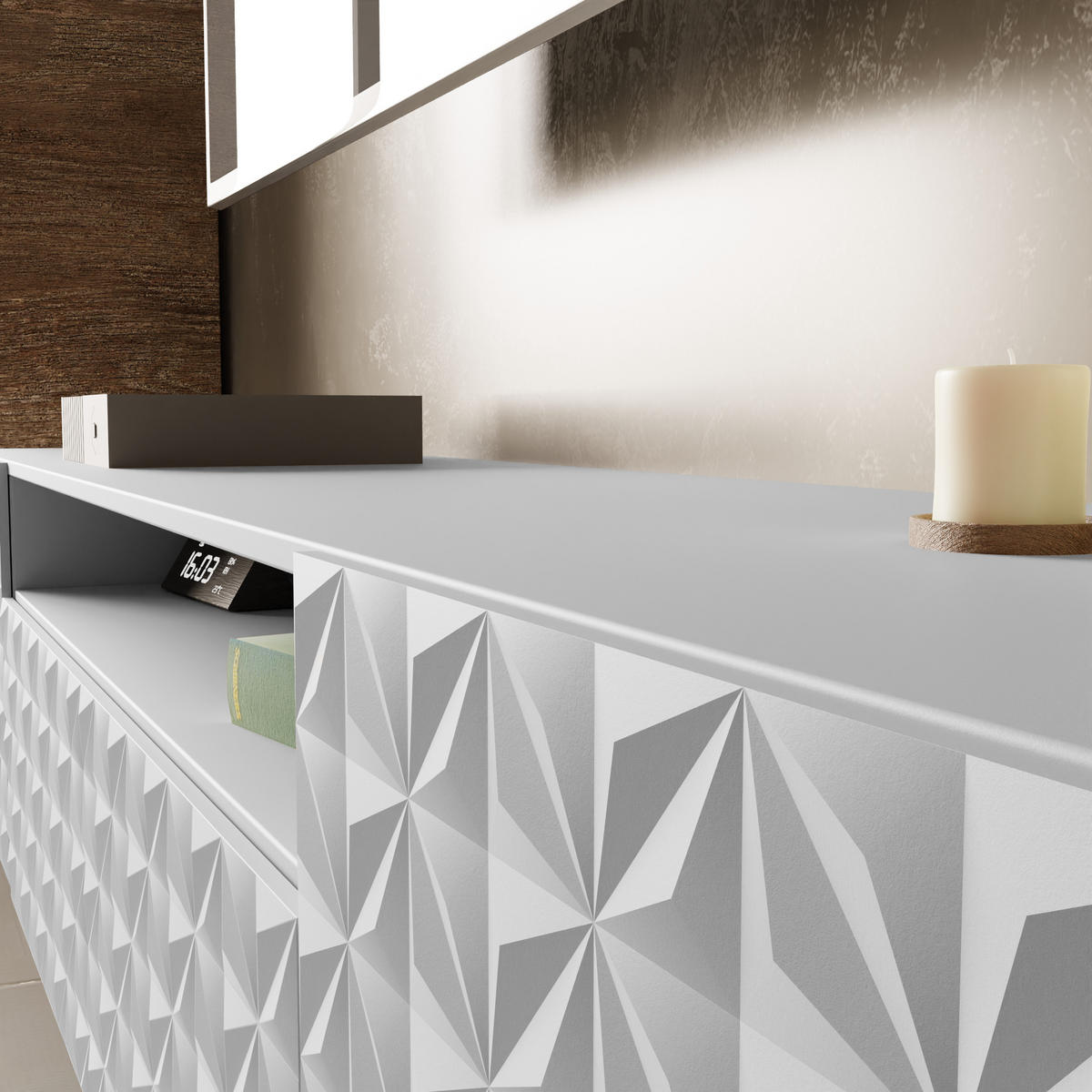 TV-SCHRANK CALI - Weiß, Holzwerkstoff (200/40/41cm) - Meblini