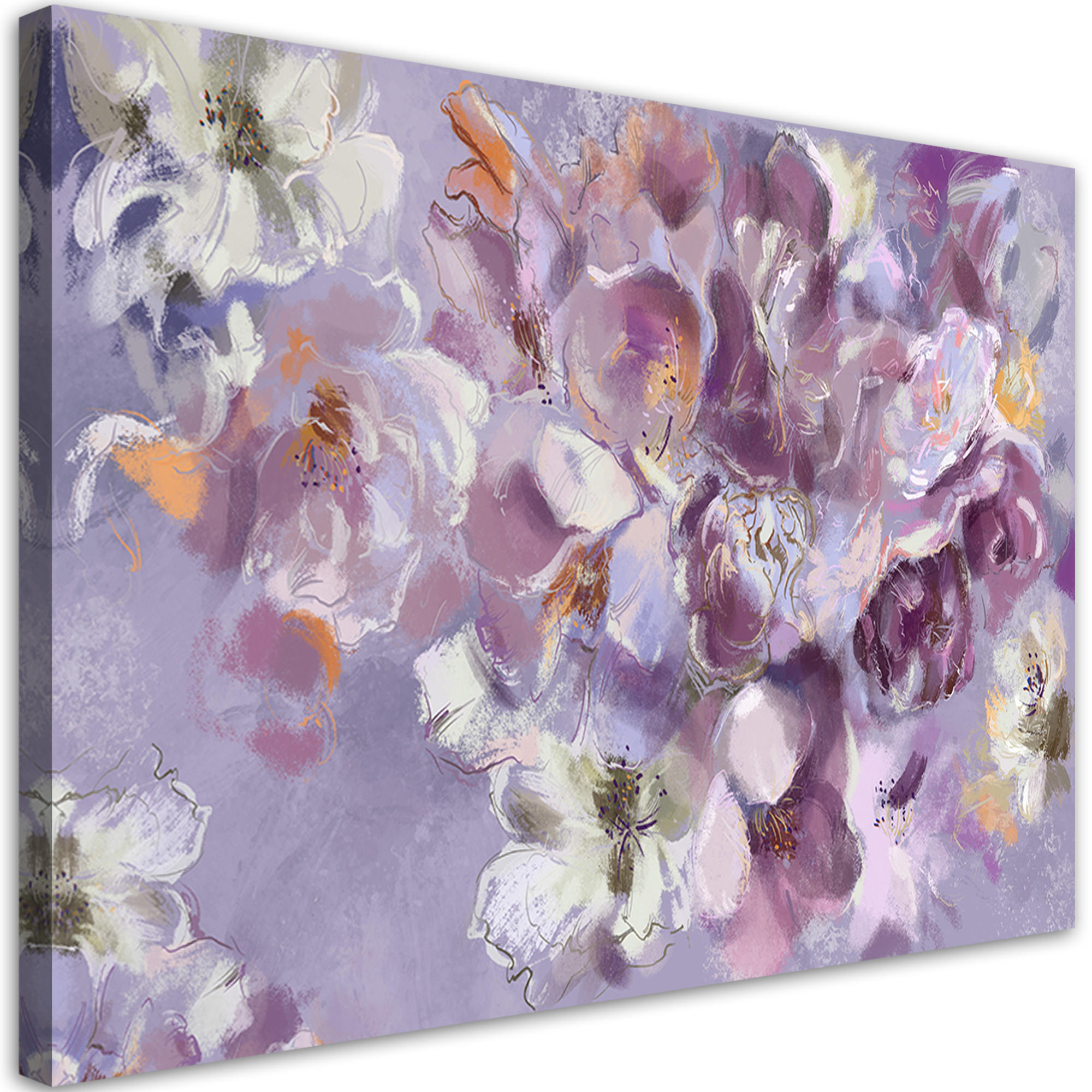 WANDBILD iris blume - Lila, Textil (60/40cm) - Feeby