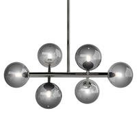 DECKENLEUCHTE - Metall / Glas - 6-flammig - Transparent/Grau, Glas/Metall (33/60/70cm) - home24