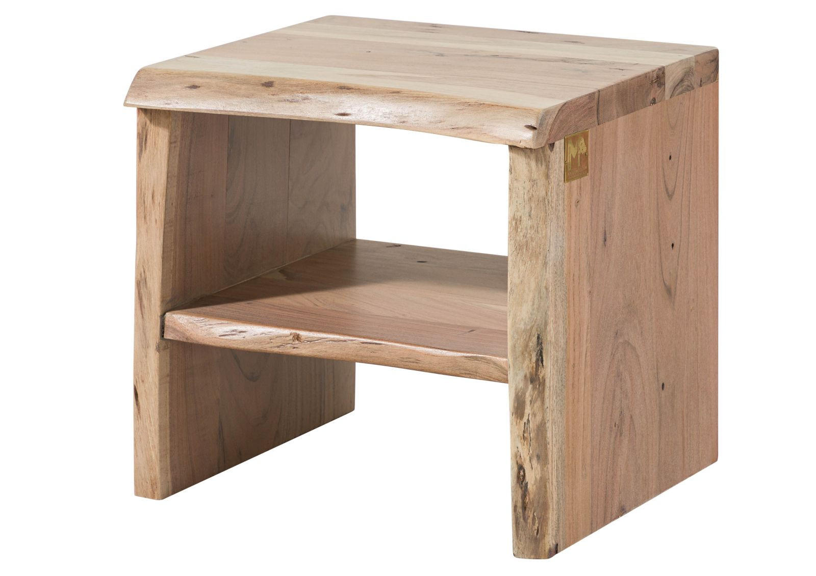 NACHTTISCH Akazie 45x40x45 natur lackiert PURE ACACIA #310 - Braun, Holz (45/45/40cm) - Massivmoebel24