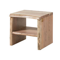 NACHTTISCH Akazie 45x40x45 natur lackiert PURE ACACIA #310 - Braun, Holz (45/45/40cm) - Massivmoebel24