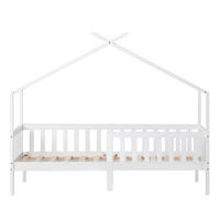 KINDERBETT aus massivem Kiefernholz 90x200 cm Weiß mit Lattenrost, Absturzsicherung und Stauraum - Weiß, Holzwerkstoff (90/200cm) - IVMEU