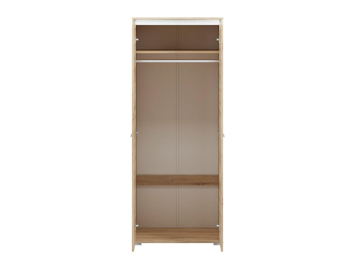 KLEIDERSCHRANK Avo Sonoma Eiche, Absetzung austauschbar 80 / 50 / 200cm - Braun/Sonoma Eiche, Holz/Holzwerkstoff (80/200/50cm) - Feldmann-Wohnen