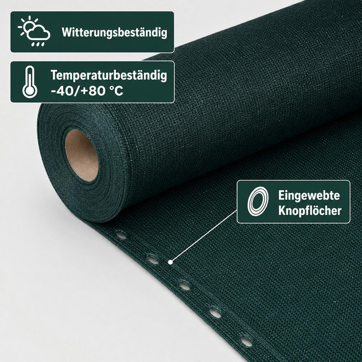 SICHTSCHUTZNETZ - Dunkelgrün, Kunststoff (150/150cm) - KLASEBO