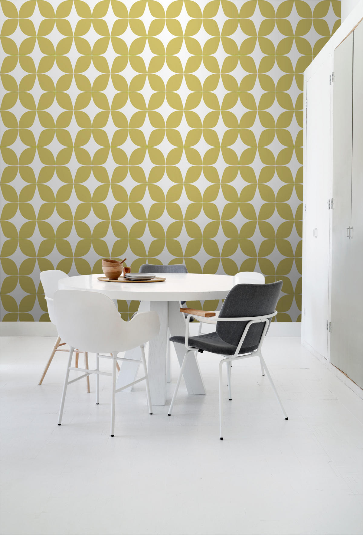 TAPETE grafisches Motiv 53 cm x 10.05 m - Gelb, Papier (53/1000cm) - ESTAhome