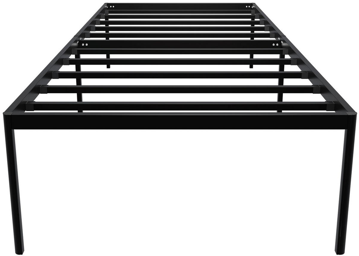 METALLBETT Rukim Metall Schwarz Bett 90x200 - Schwarz, Metall - DELUKE