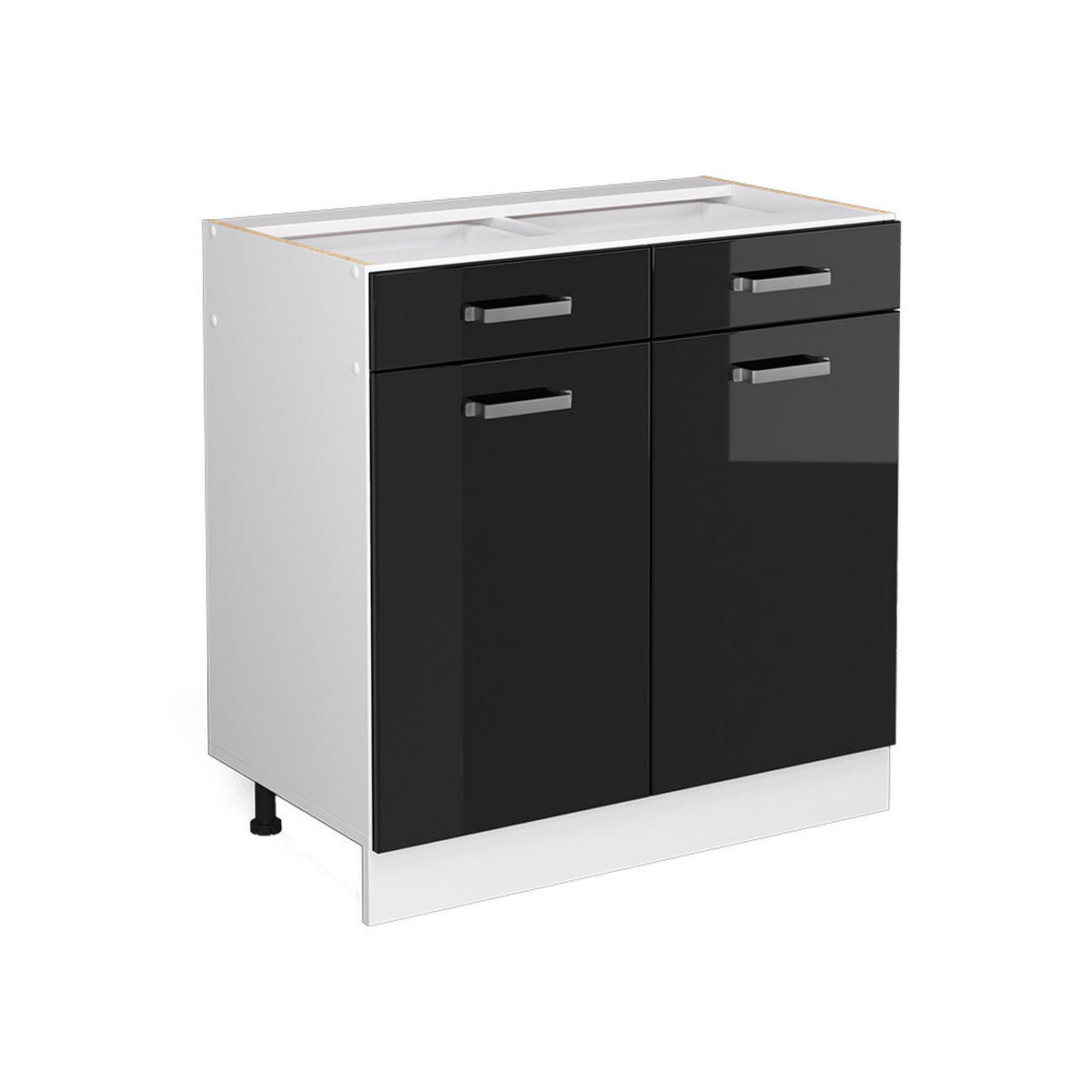 KUCHYŇSKÁ DVÍŘKA R-Line Černý vysoký lesk - vysoce lesklá černá, kompozitní dřevo (79.2/70.8/1.6cm) - Vicco