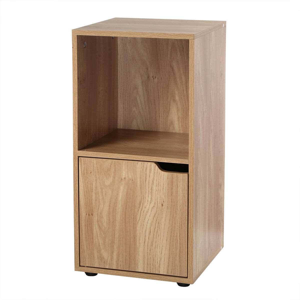 NACHTTISCH mit 2 Fächern im Holzdekor mit 1 Tür - L31 cm - 2er Set - Apfelbaumfarben, Holzwerkstoff (29/61.6/30.7cm) - Calicosy