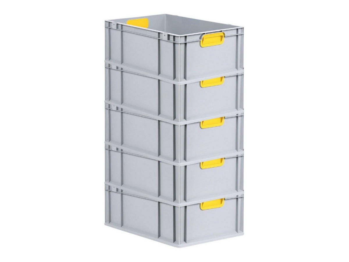 EUROBOX 5x Nextgen Color 22x40x60cm 44 Liter Griffe Gelb Geschlossen - Gelb, Kunststoff (40/22/60cm) - PROREGAL