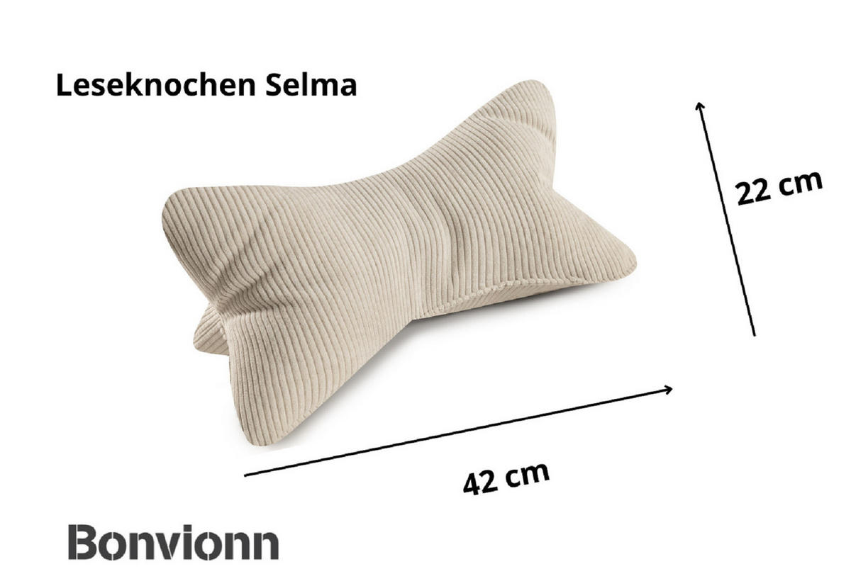 KISSEN Leseknochen Selma - Beige, Textil (22/42cm) - Bonvionn