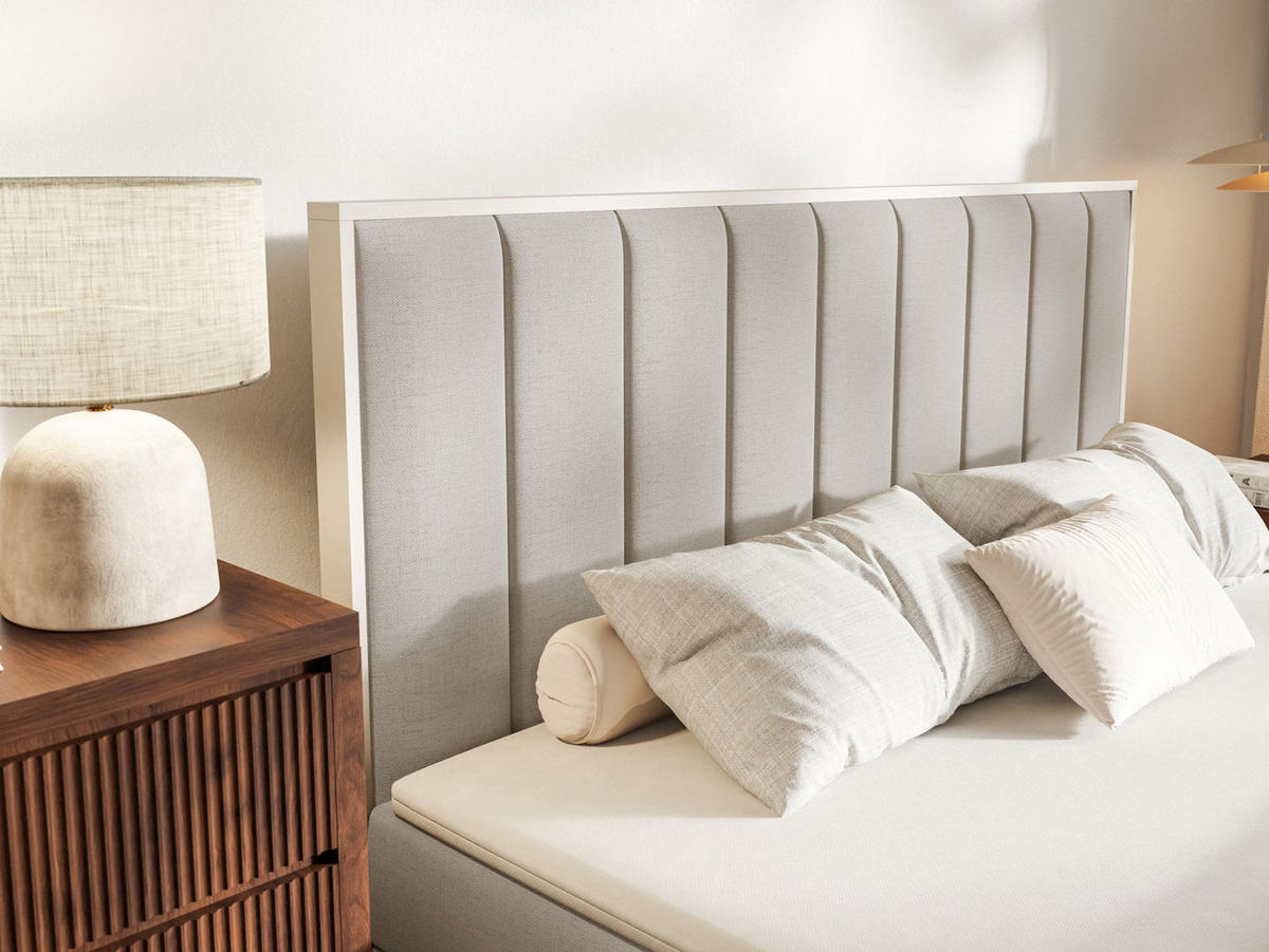 BOXBETT Togents Graubeige Chenille hydrophob 160x200 cm - Taupe, Textil (160/200cm) - Selsey