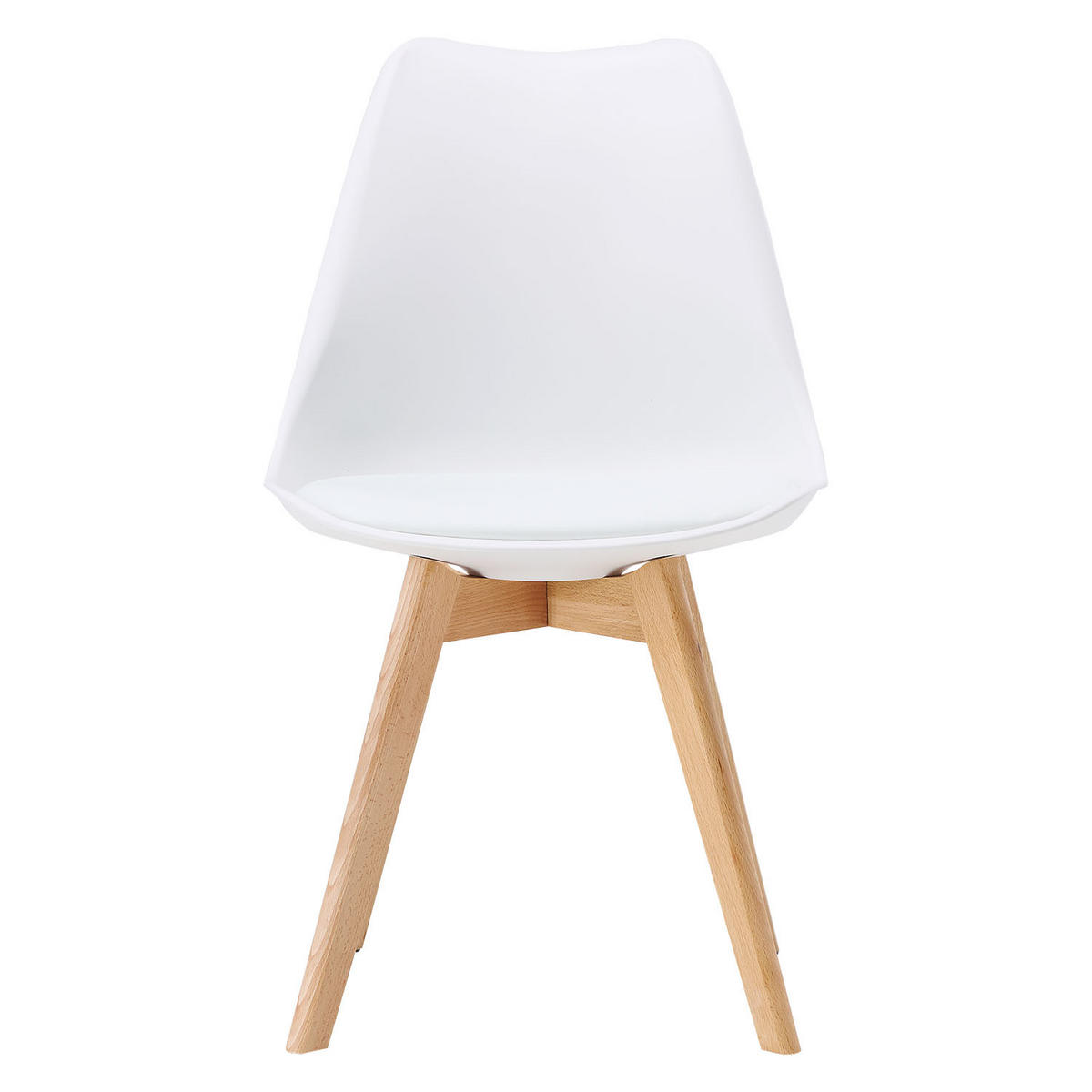 KÜCHENSTUHL 4er-Set Kunststoff Weiß - Weiß, Holz (46/80/45cm) - Homestyle4u