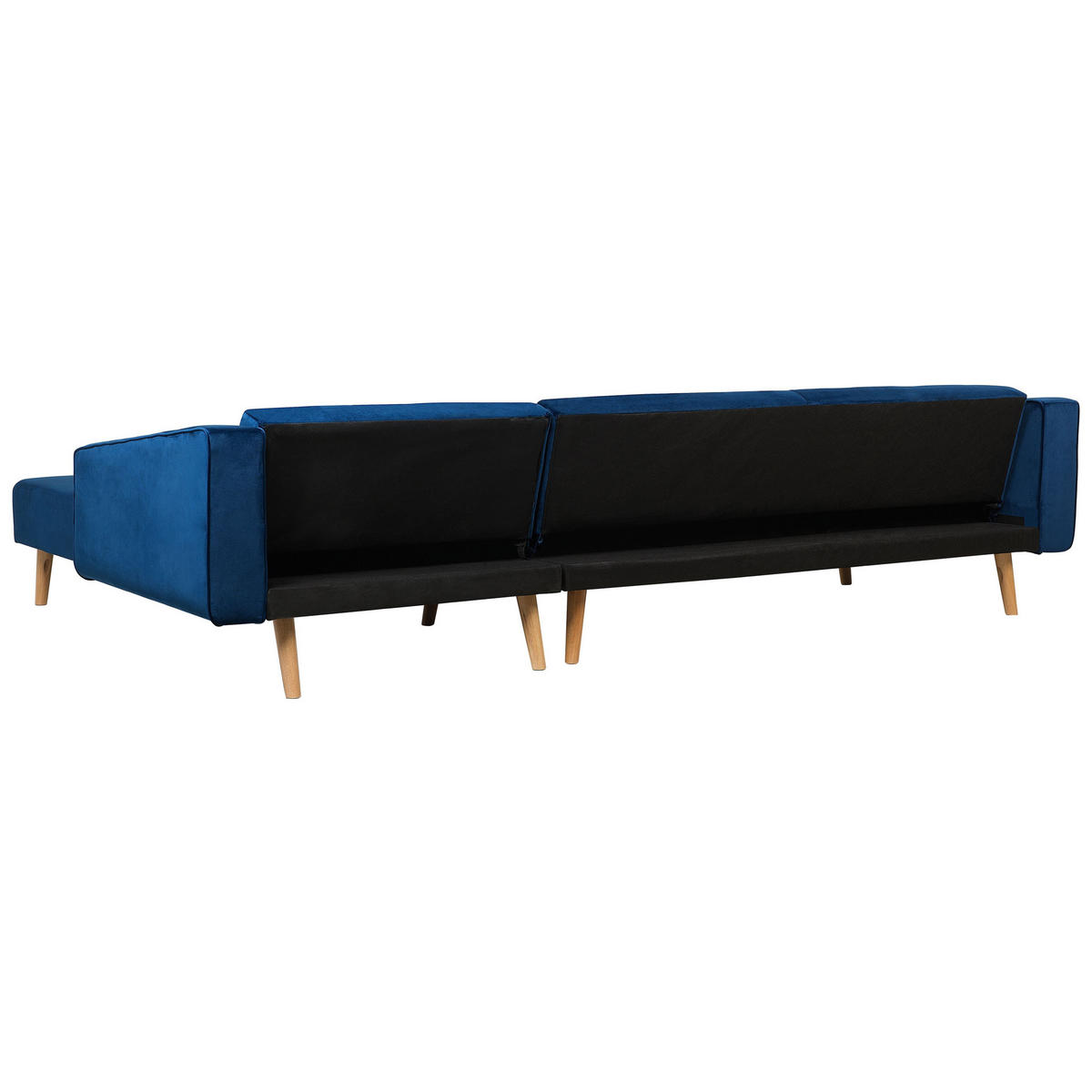 ECKSOFA Samtstoff Blau Vadso - Hellblau, Textil (303/98cm) - Beliani