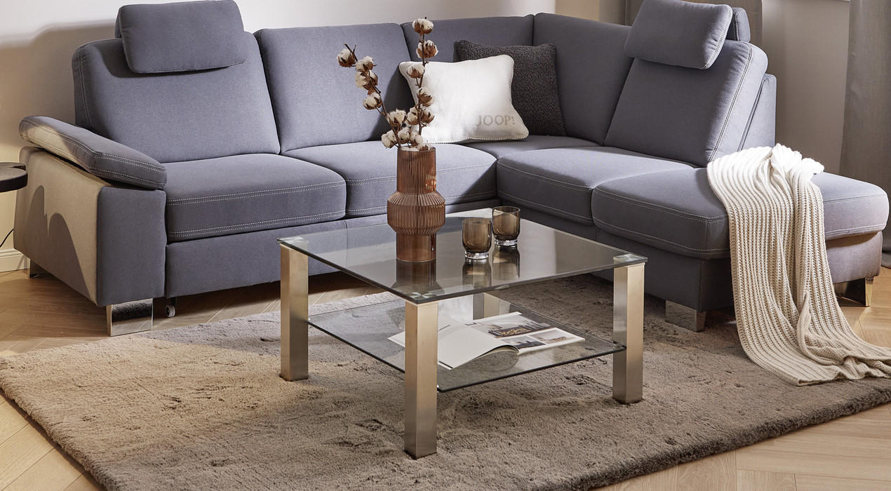 Couchtisch rechteckig Glas Silberfarben