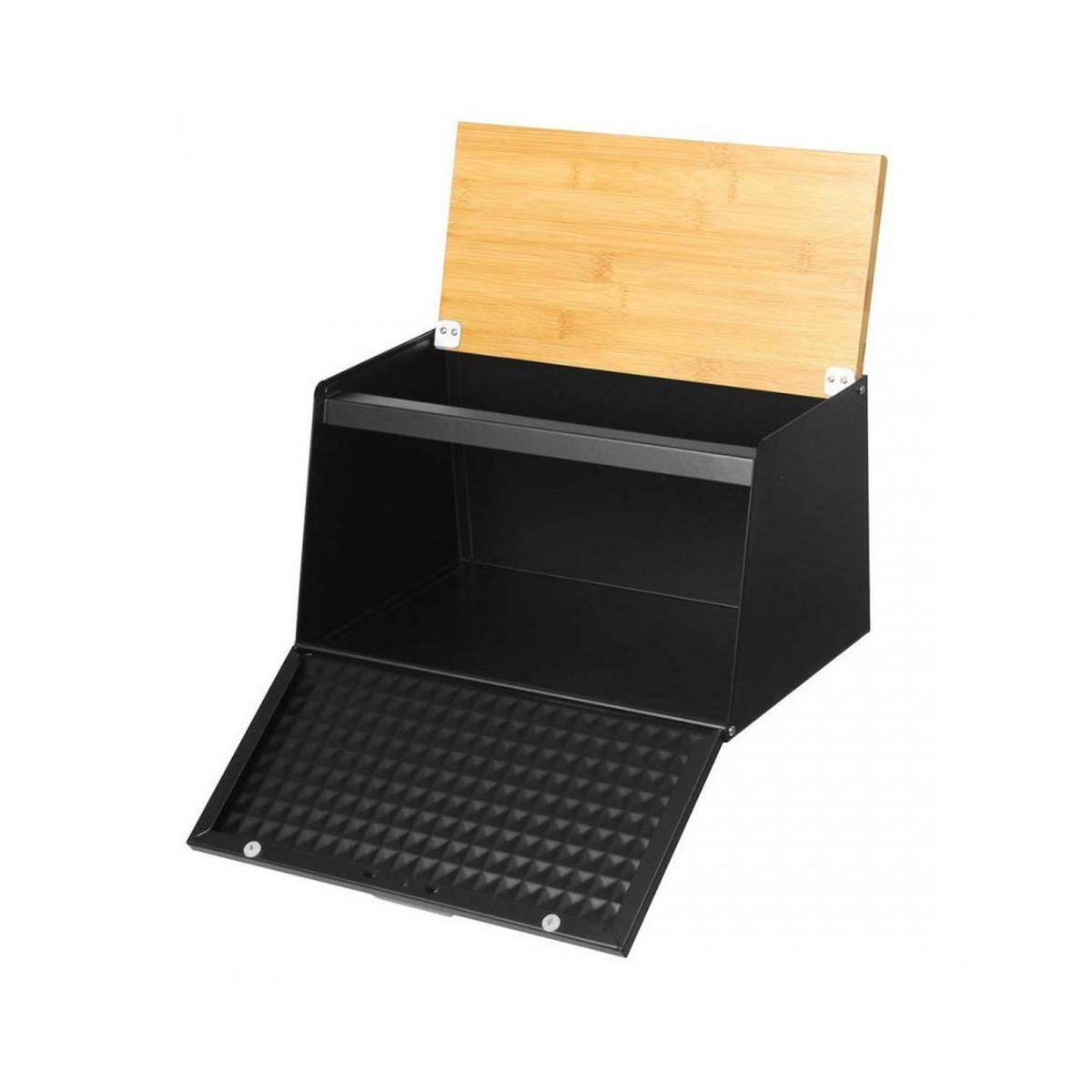 BROTKASTEN Schwarz 35.5/21.5/20 cm 2743 - Schwarz, Metall (21.5/20/35.5cm) - Brunbeste