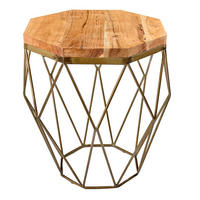 BEISTELLTISCH DIAMOND Akazie Natur 50cm - Braun/Kupferfarben, Holz/Metall (50/50/50cm) - riess-ambiente