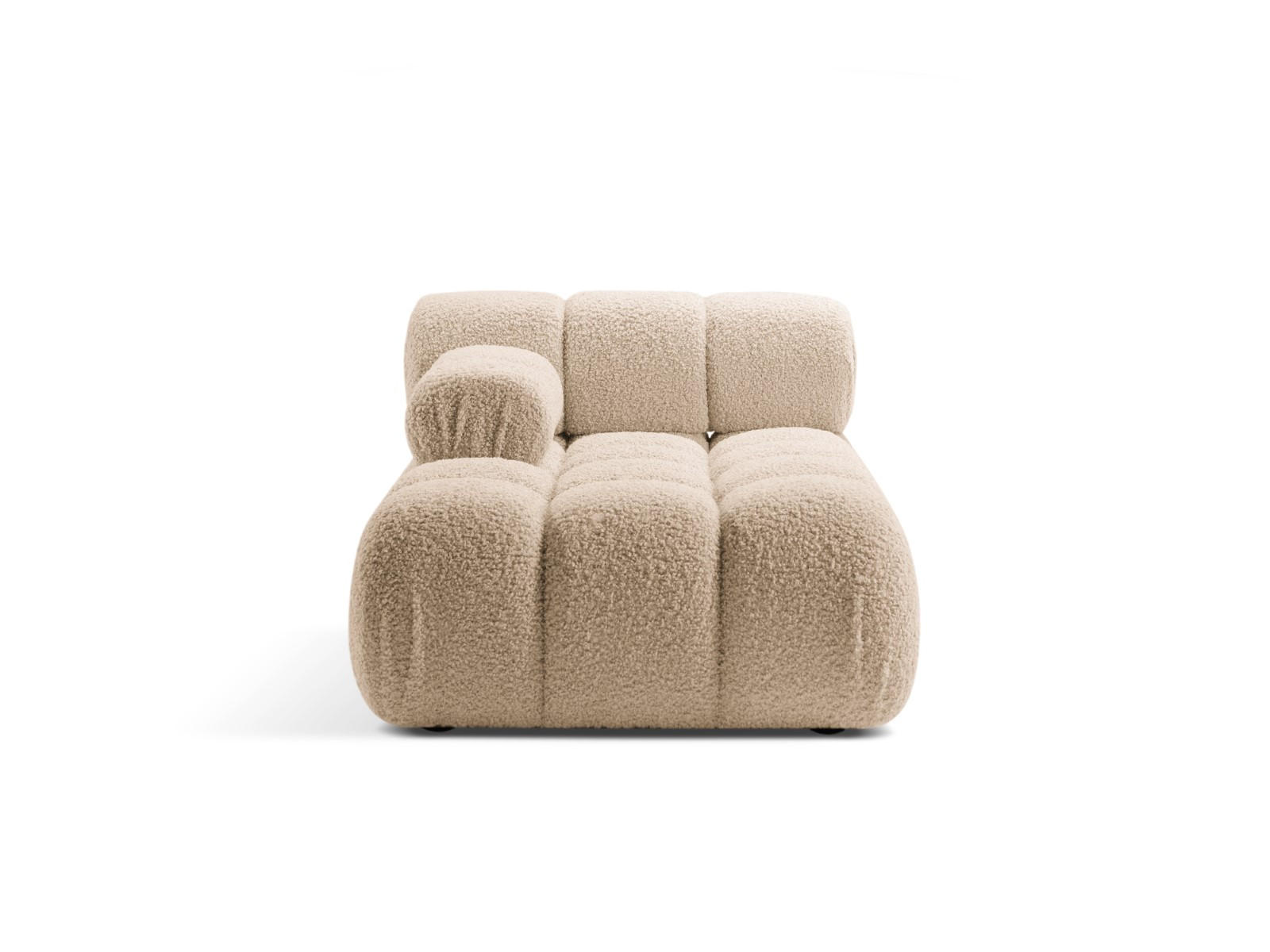 CHAISELONGUE links Bellis aus Boucle sandfarben - Sandfarben, Textil (94/70/155cm) - Micadoni