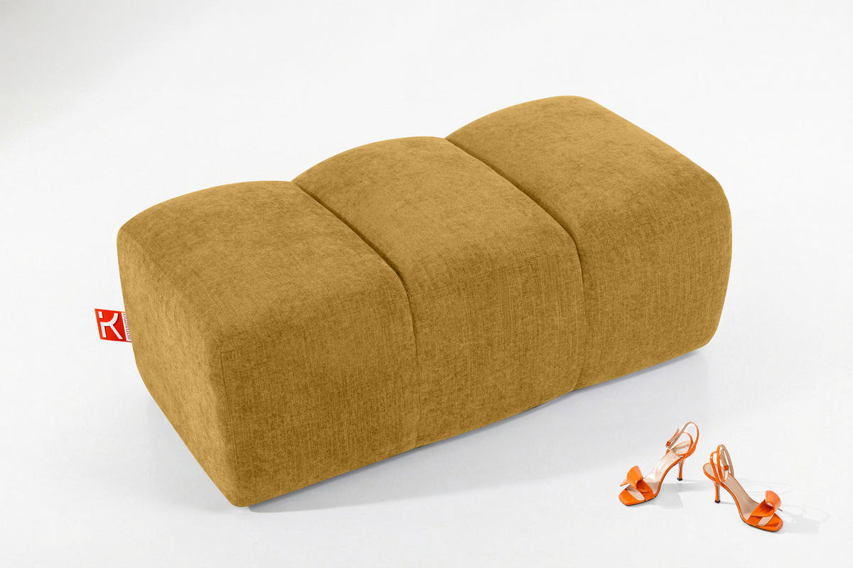 SITZHOCKER FLAVA, Honigfarben - Honig, Holz/Holzwerkstoff (123/47/70cm) - KONSIMO®
