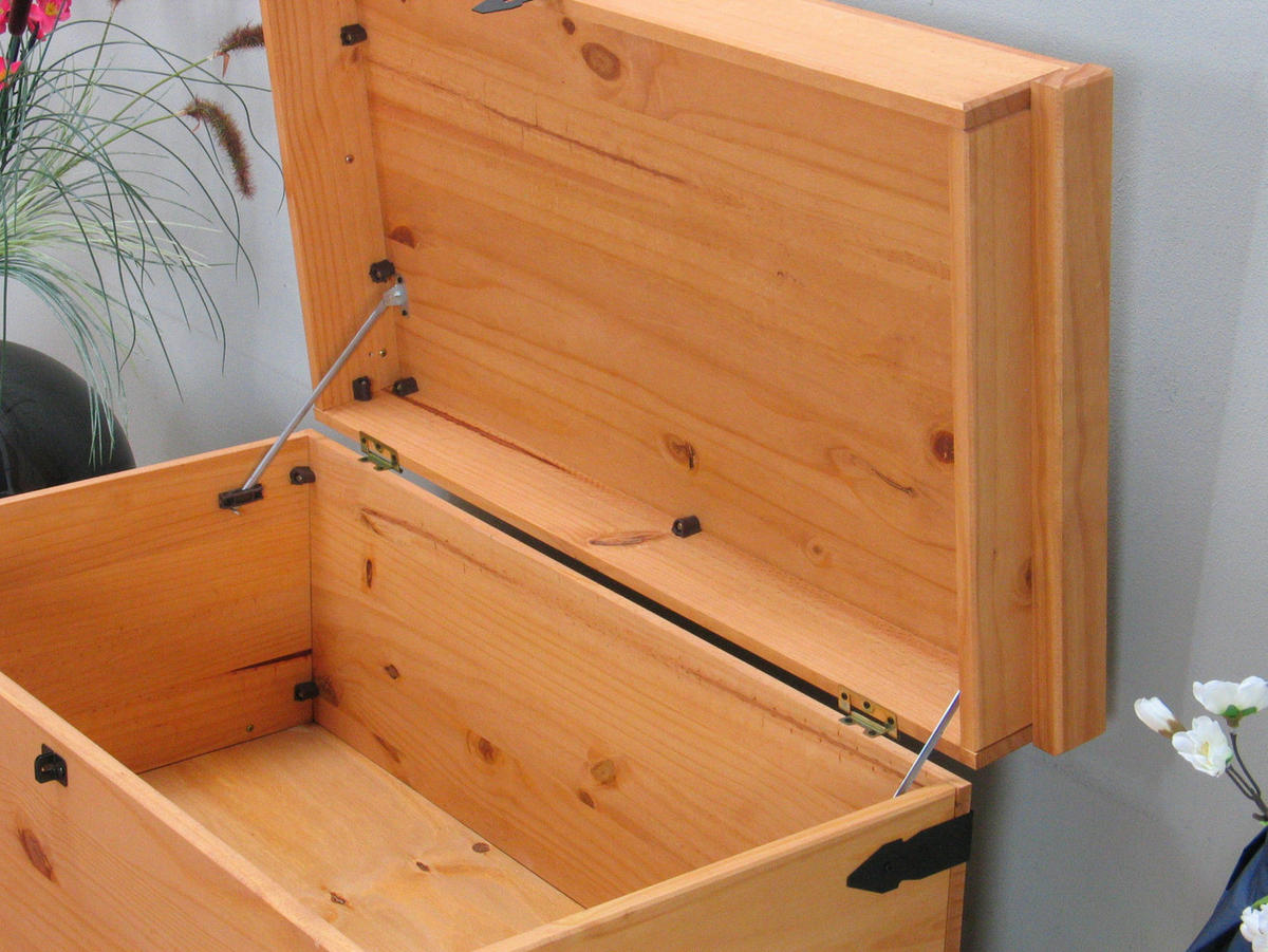 TRUHE Holz - Naturfarben, Holz (92/46/52cm) - ebuy24