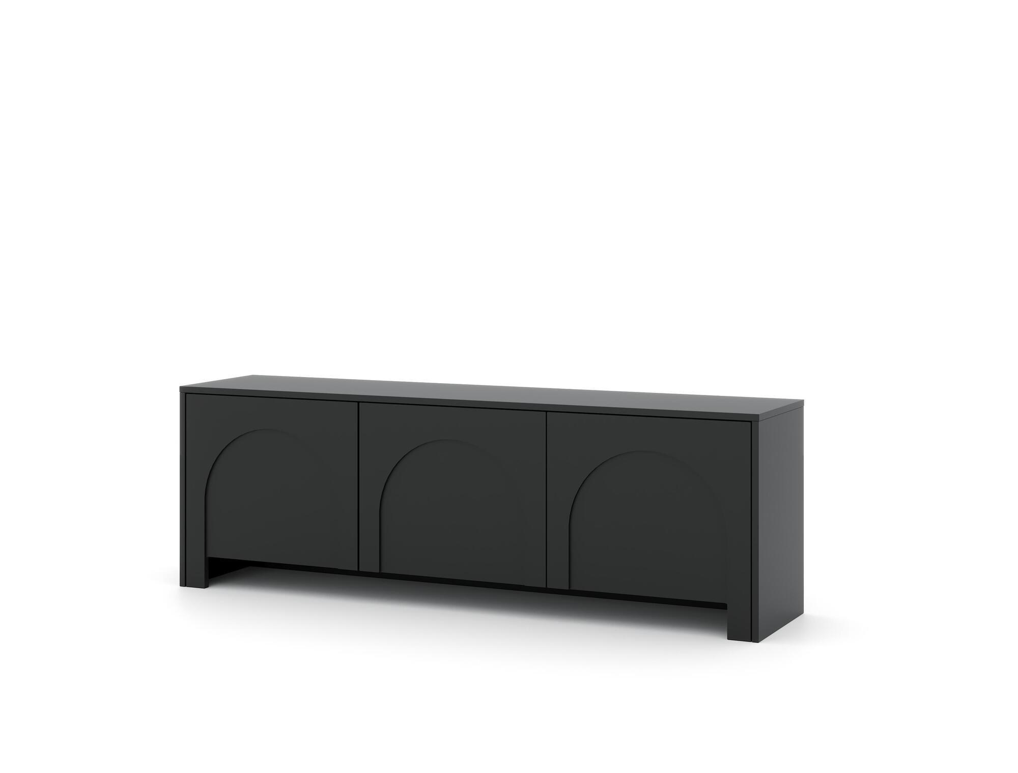 TV-LOWBOARD ARCO Schwarz, Gold 150x35x49 cm - Goldfarben/Schwarz, Holzwerkstoff (150/49/35cm) - FURNLUX