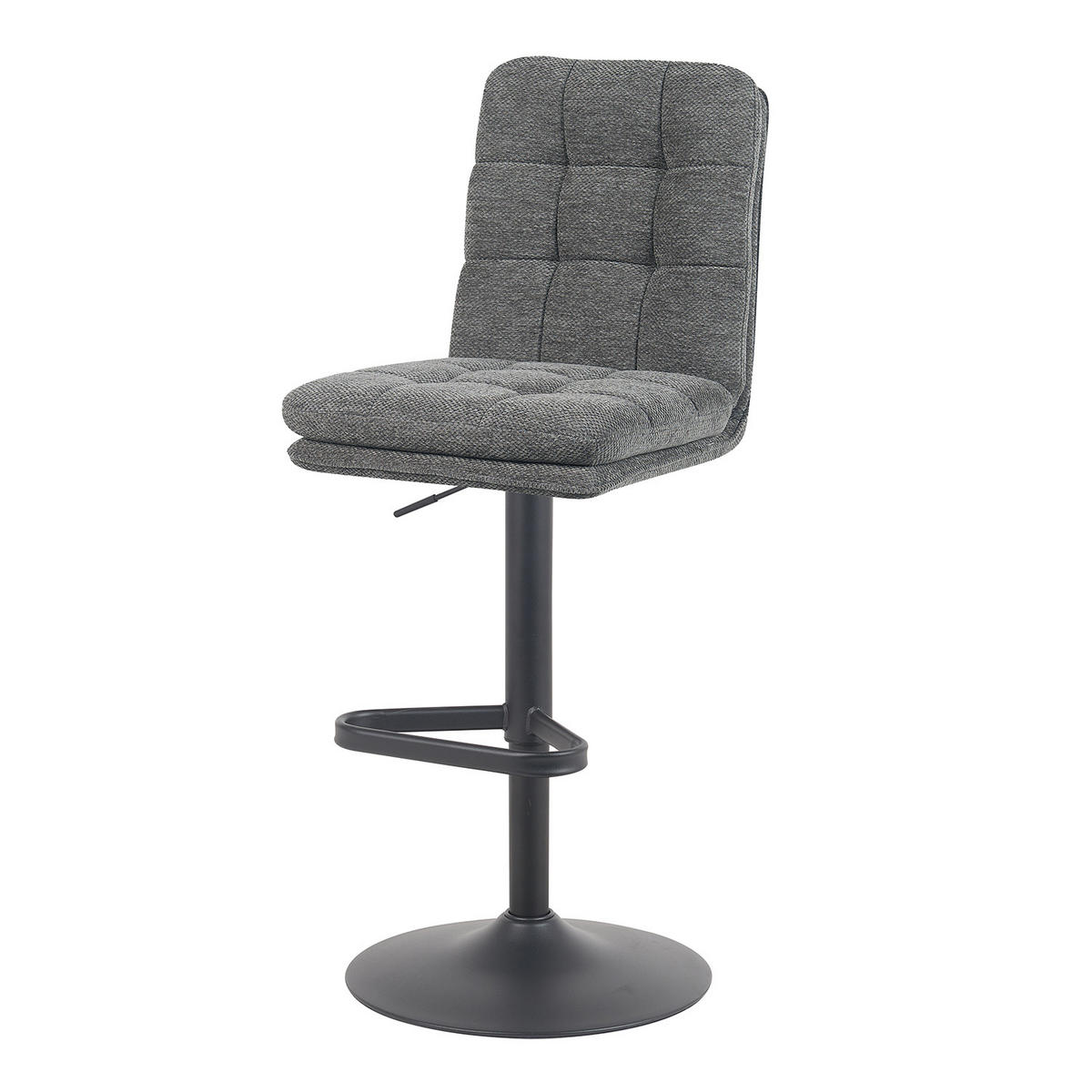 BARHOCKER Enno - Schwarz/Grau, Textil/Metall (45/103/57cm) - DUBI Möbel