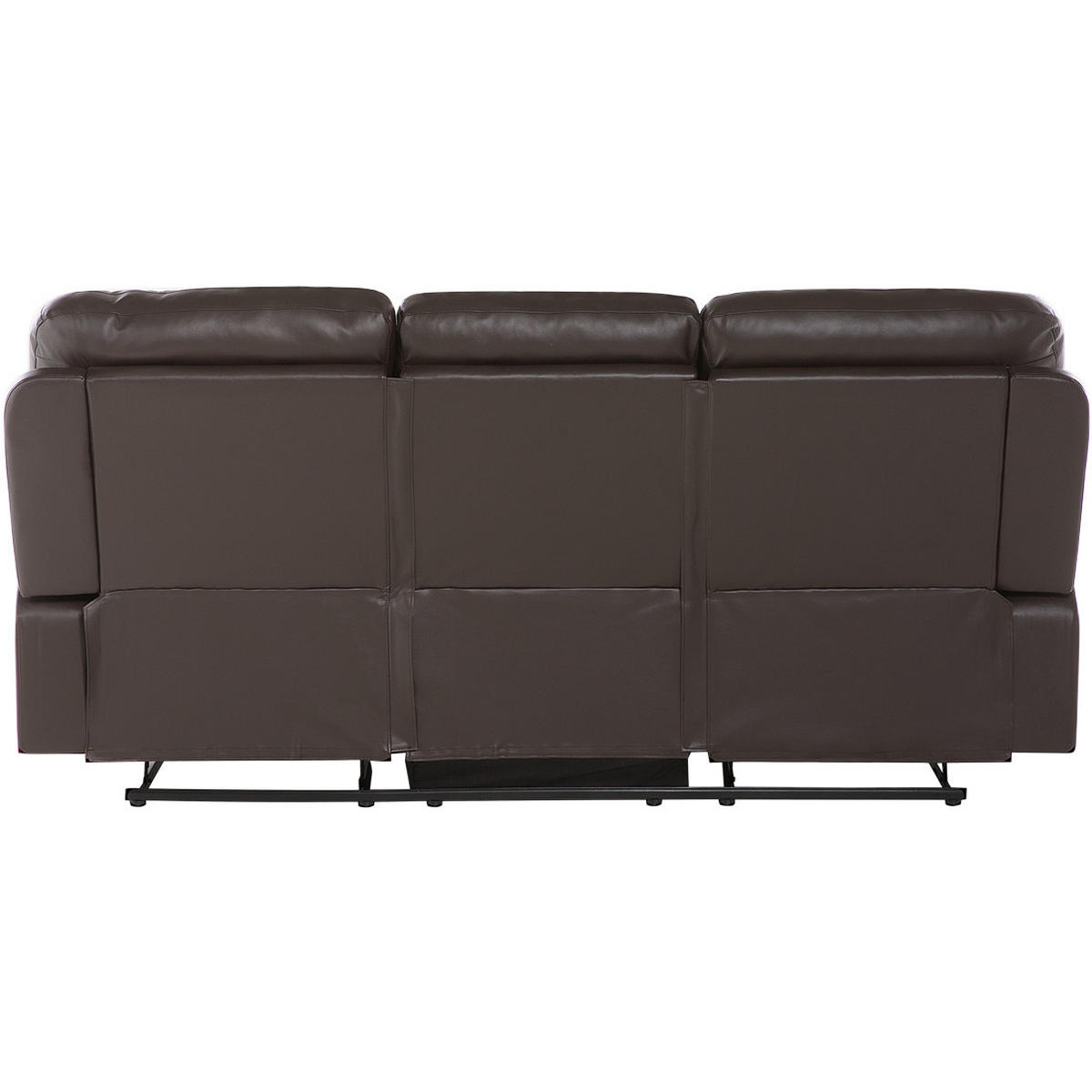 3-SITZER-SOFA Kunstleder Braun Bergen - Dunkelbraun, Kunststoff/Textil (204/101/73cm) - Beliani