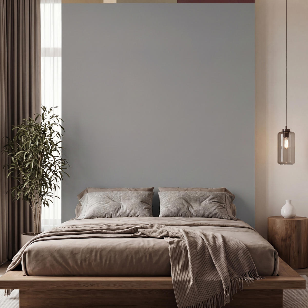 TAPETE - Unis - Abstrakt - Bordeaux - Linien - 200x280 cm - Multicolor, Papier (200/280cm) - OnlyWow