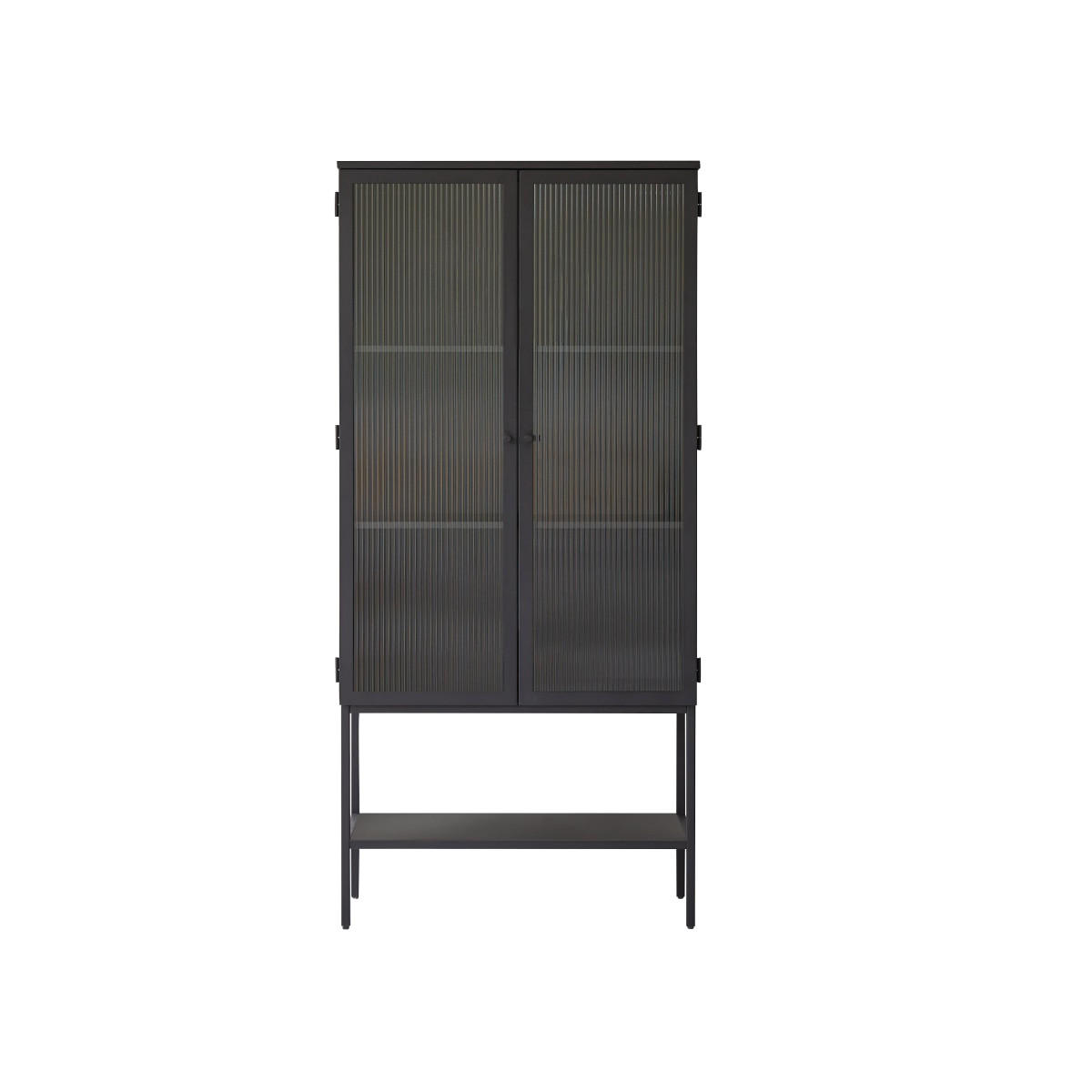 VITRINENSCHRANK Antonin Schwarz aus Metall - Schwarz, Metall (80/170/37cm) - Tikamoon