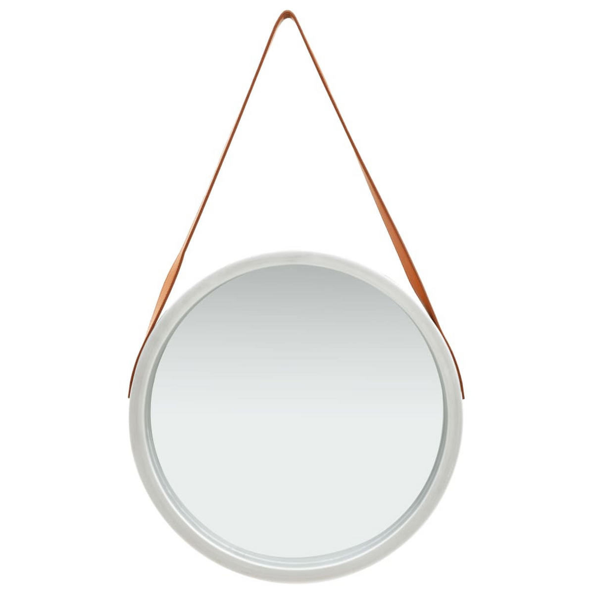 WANDSPIEGEL mit Gürtel 50 cm Silbern - Silberfarben, Holz (50/50/1cm) - furnicato