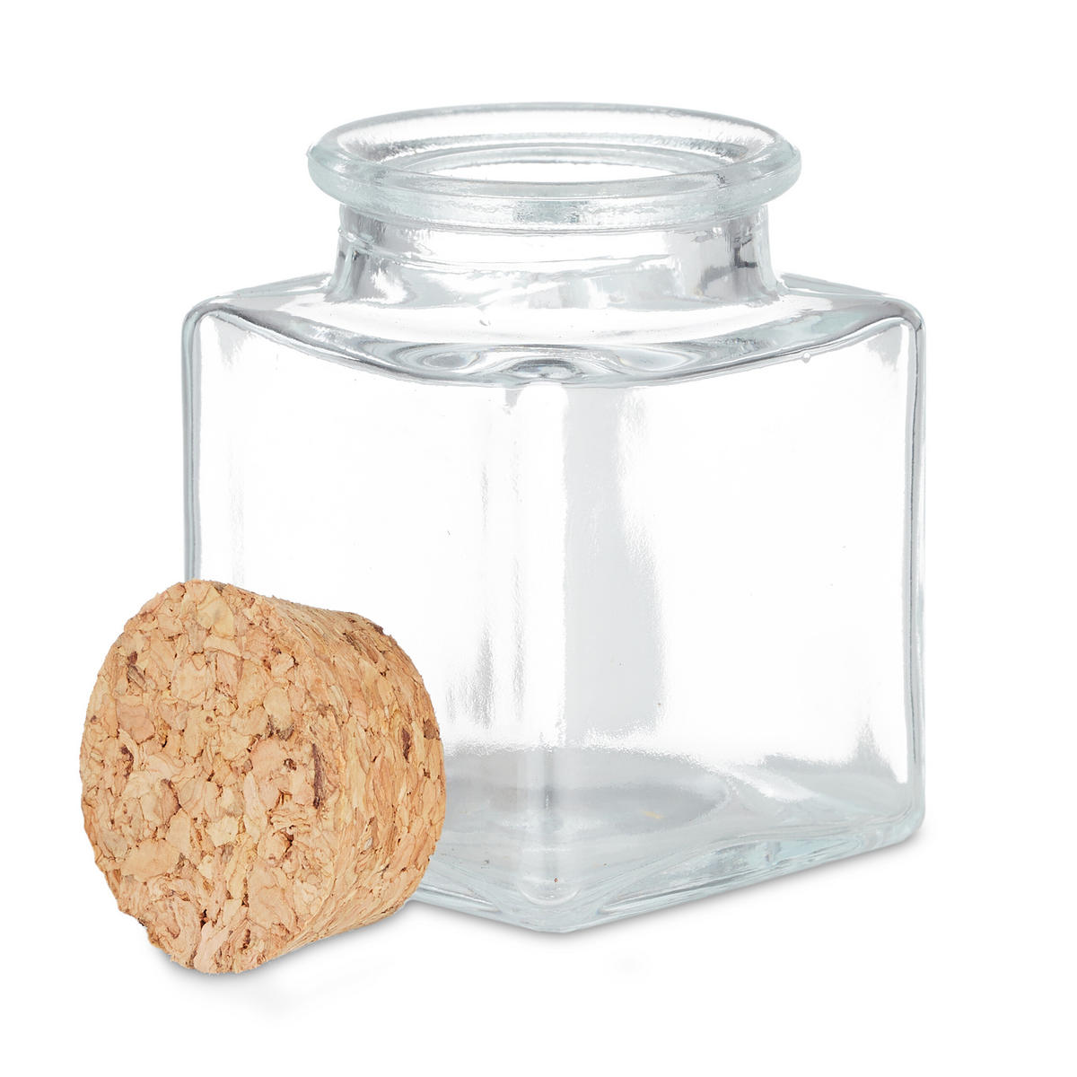 Transparent, Glas/Naturmaterialien (4.3/6/4.3cm) - Relaxdays