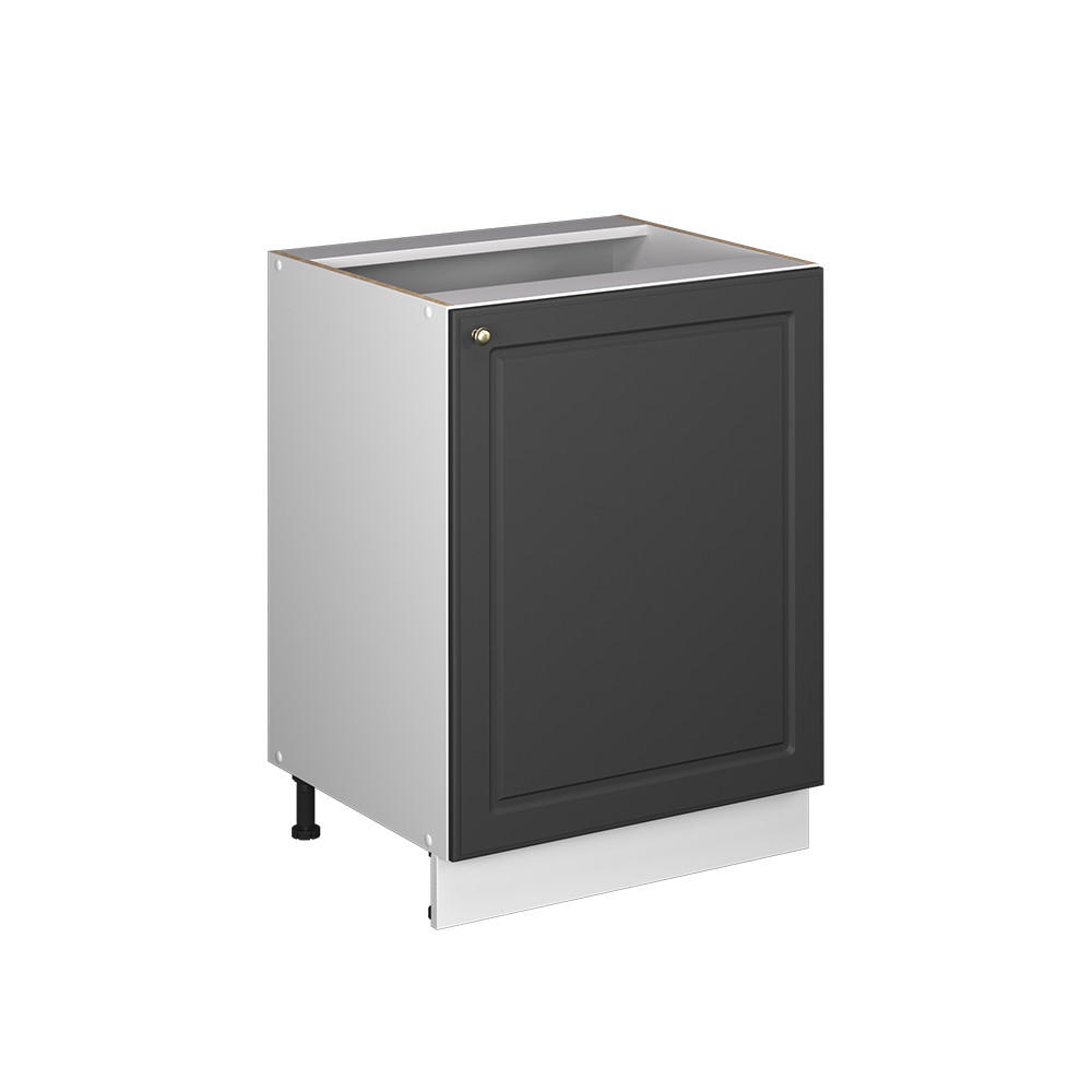 KÜCHENUNTERSCHRANK Fame-Line, Anthrazit-Gold Landhaus/Weiß, 60 cm 1 Tür ohne Arbeitsplatte - Anthrazit/Weiß, Holzwerkstoff (60/82/51.6cm) - Vicco