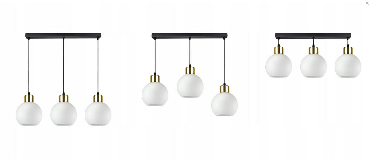 PENDELLEUCHTE Milano Glas - Goldfarben/Schwarz, Glas/Metall (14/55/80cm) - kiki design