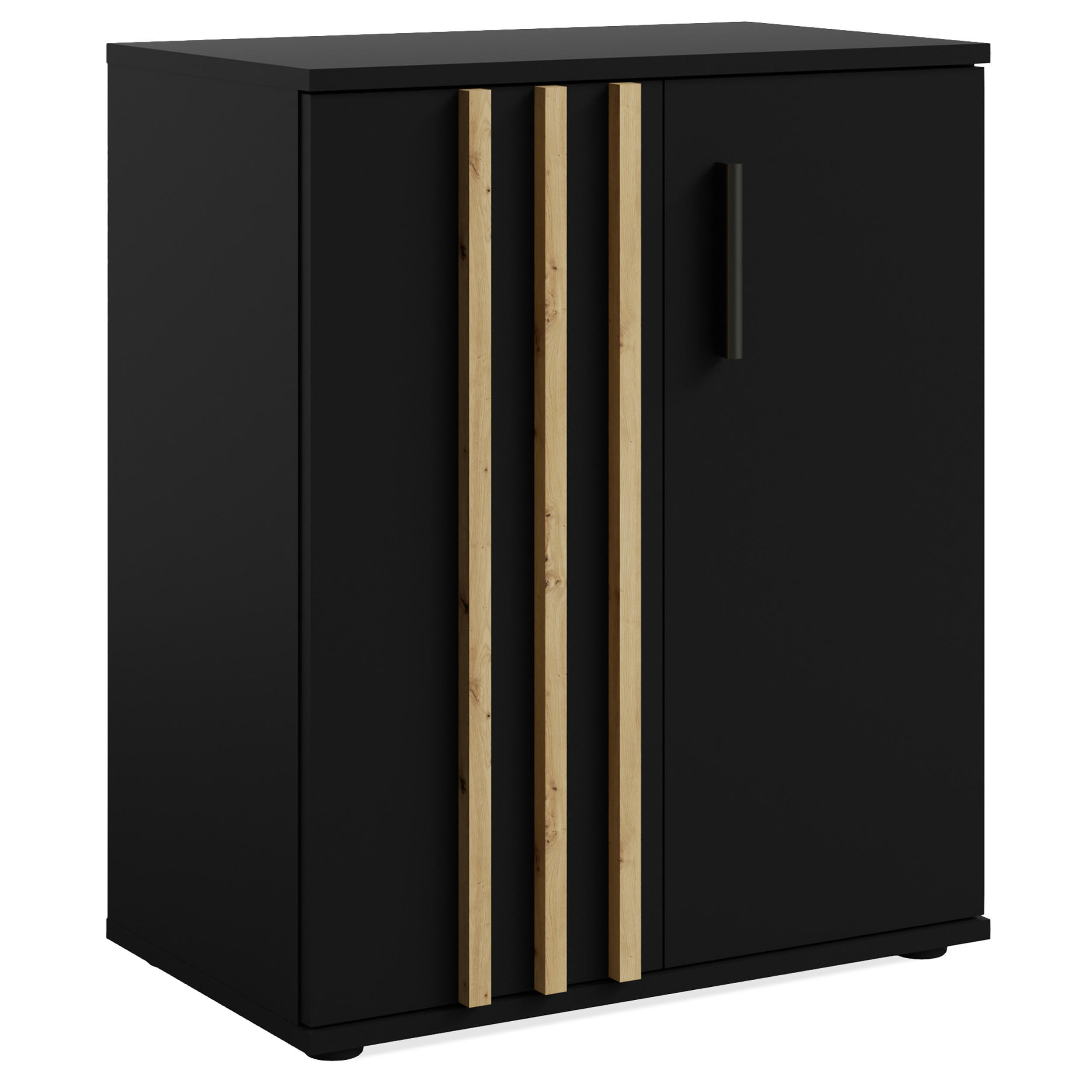Konsimo® Kommode Schwarz 60x73x35 cm