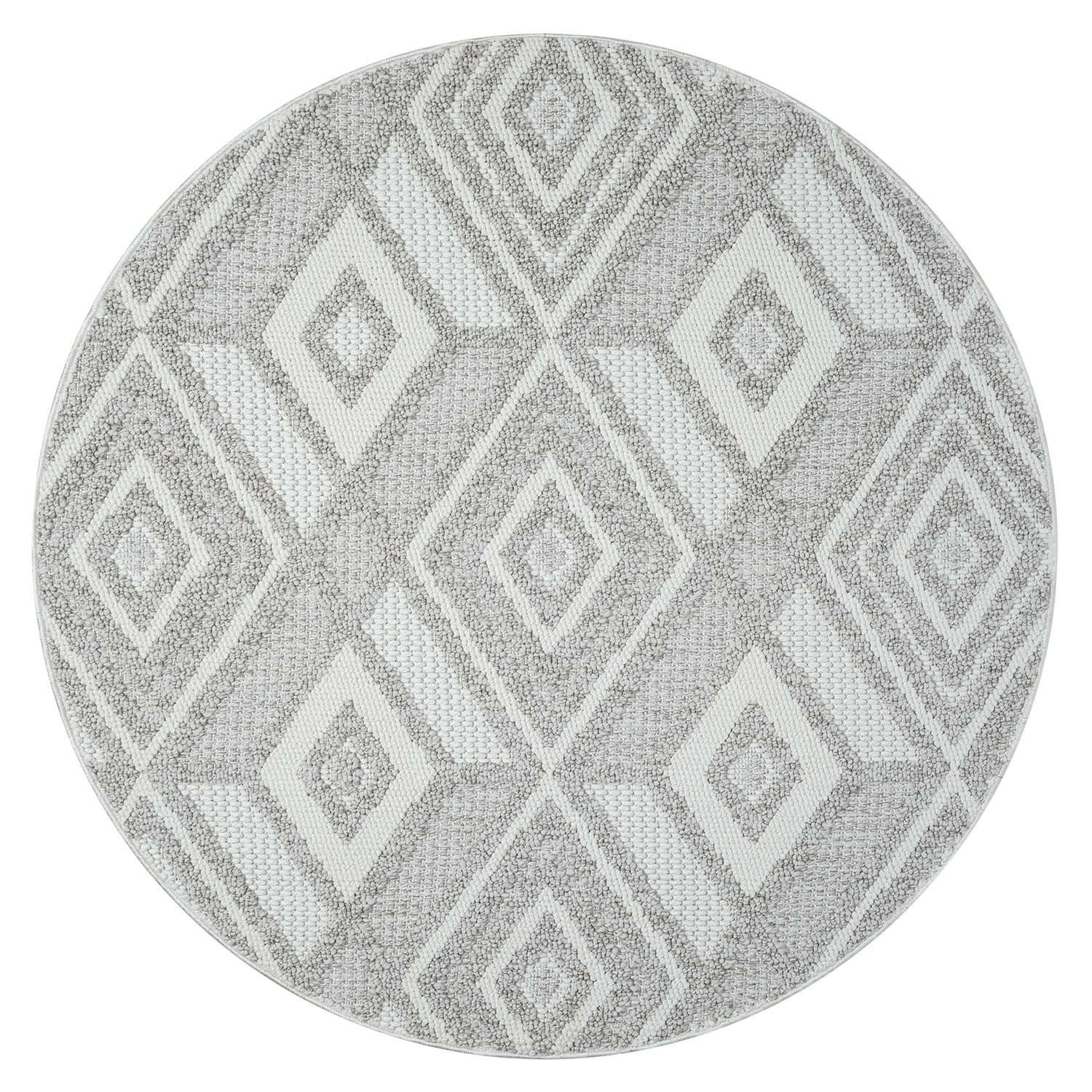 KURZFLOR-TEPPICH Lindo 8875 Beige 200x200 cm Rund - Beige/Grau, Textil (200/200cm) - carpet city
